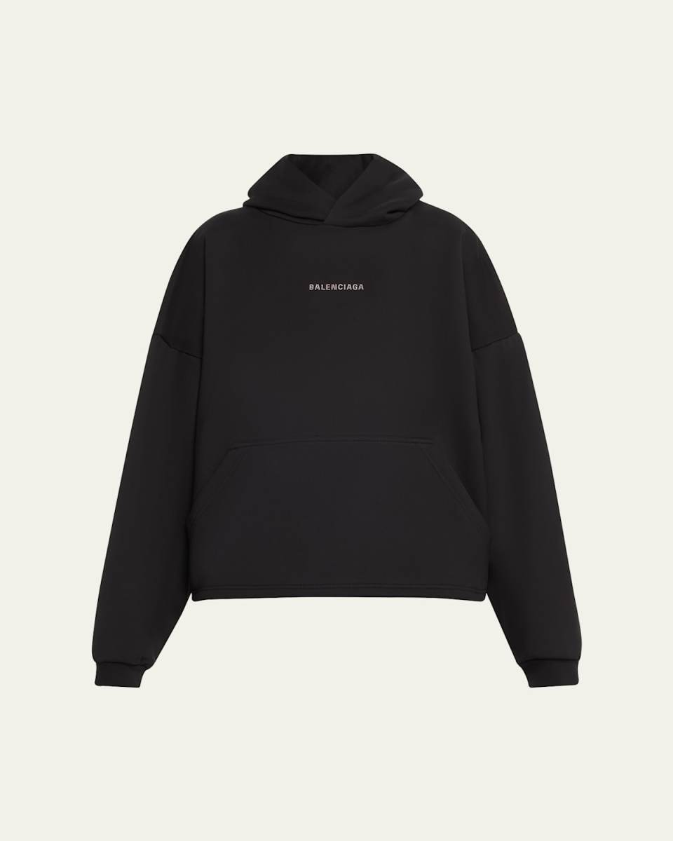 Logo Embellished Cropped Hoodie